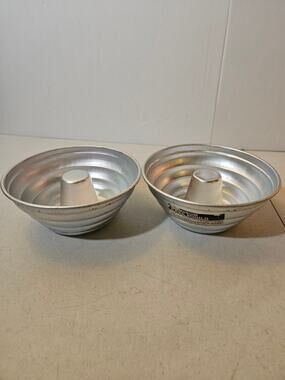 Vintage Small Aluminum Cake Mould Cake Jello Gelatin Mold - lot of 2